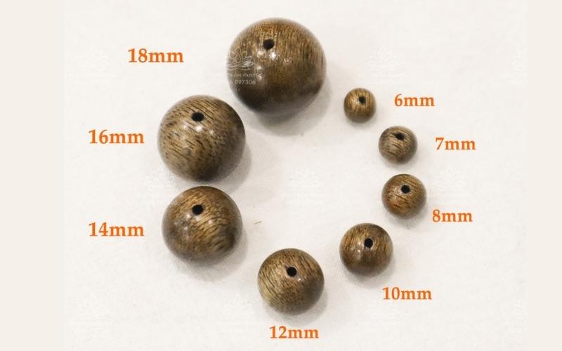 Kích thước hạt của vòng trầm hương